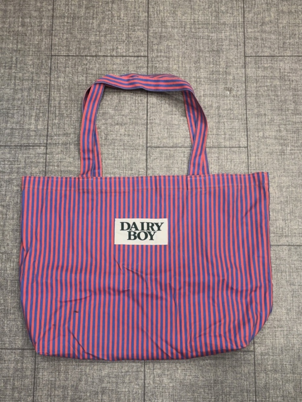 Dairy boy  Striped Tote Bag